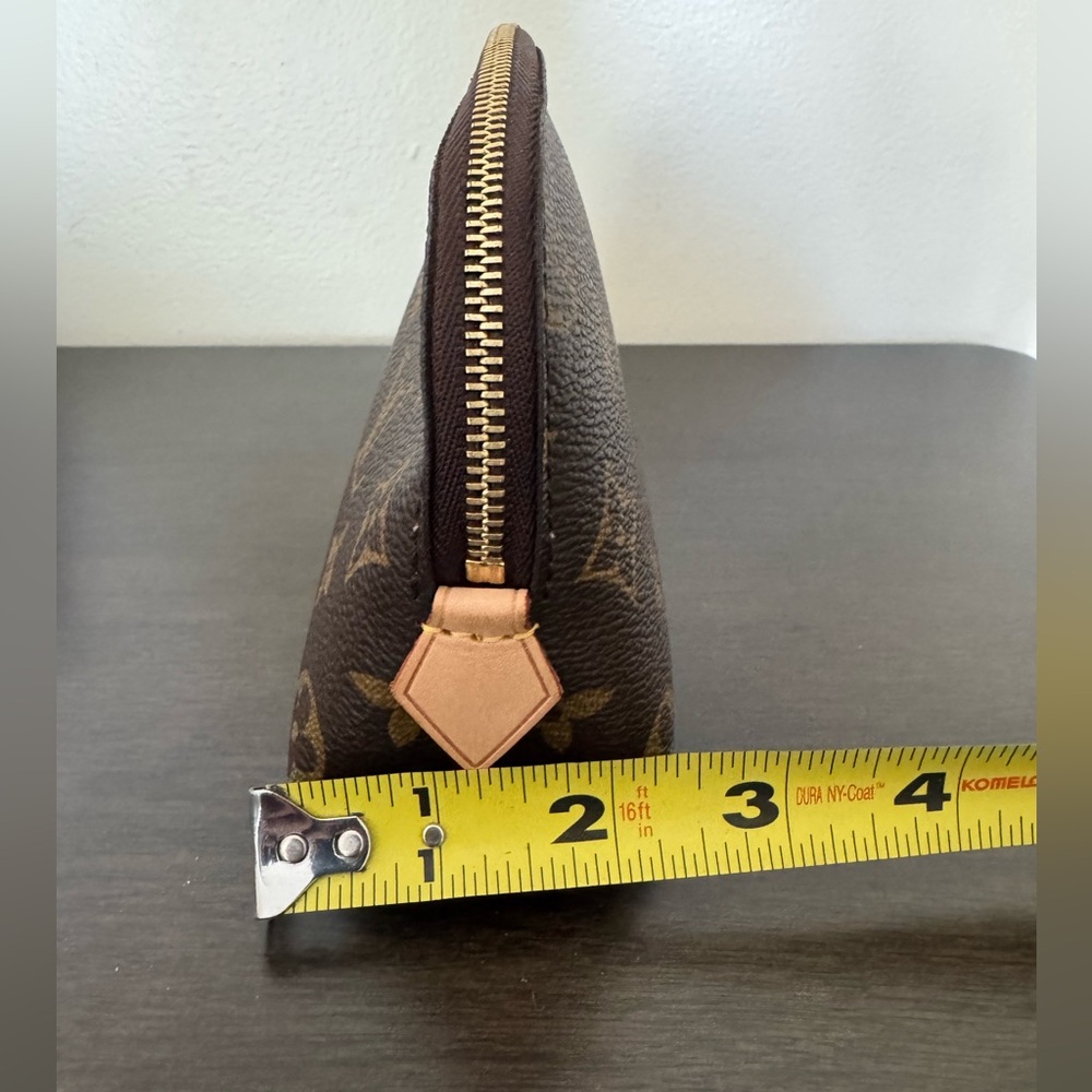 Authentic Louis Vuitton Monogram Dome Cosmetic Pouch - Brown with Gold Monogram - Picture 14 of 16